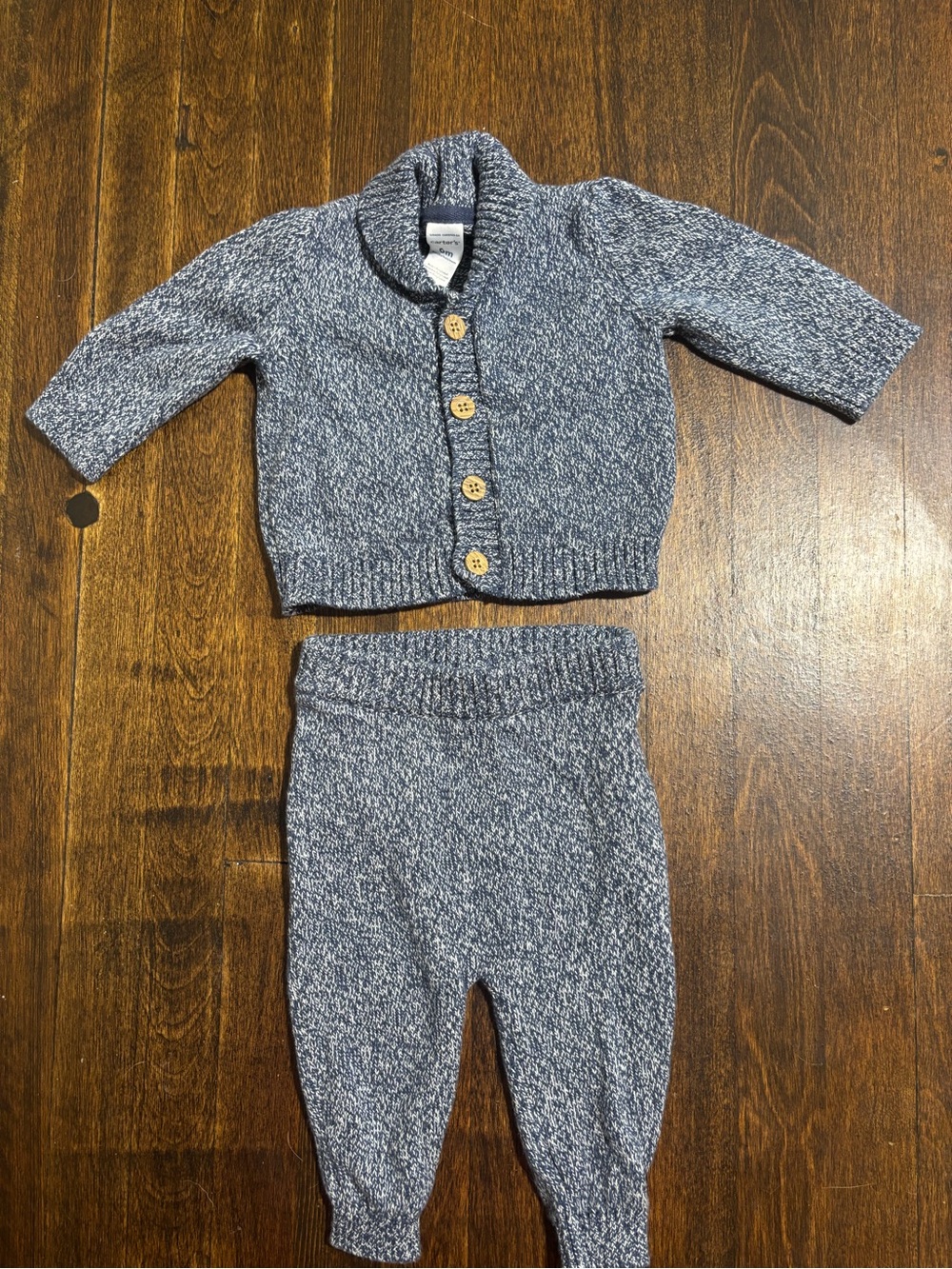 Carter's Navy and White Knit Baby Matching Set